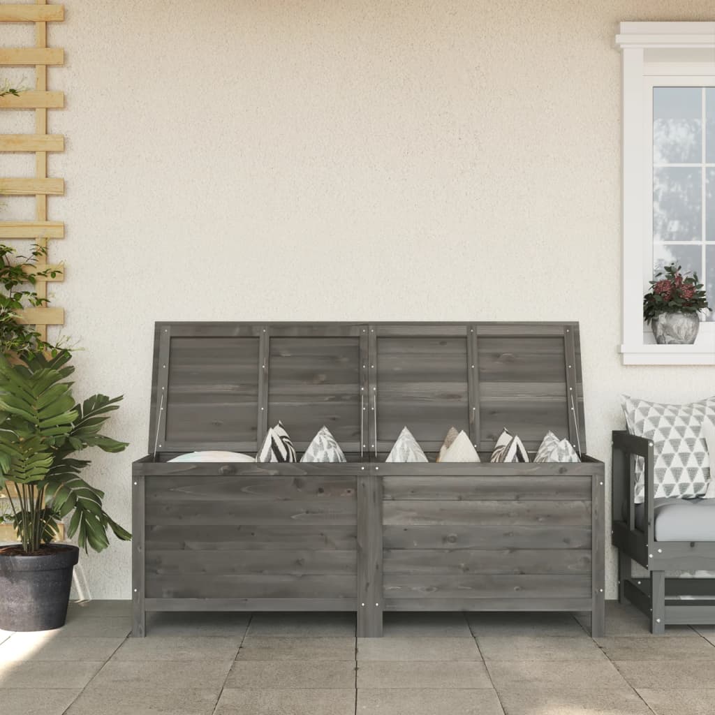 vidaXL Záhradný úložný box, antracitový 150x50x56,5 cm, jedľový masív