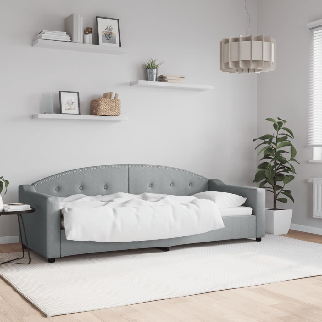 vidaXL Posteľný rám bledosivý 80x200 cm látka