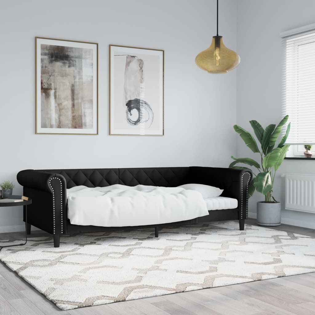 vidaXL Denná posteľ čierna 80x200 cm umelá koža