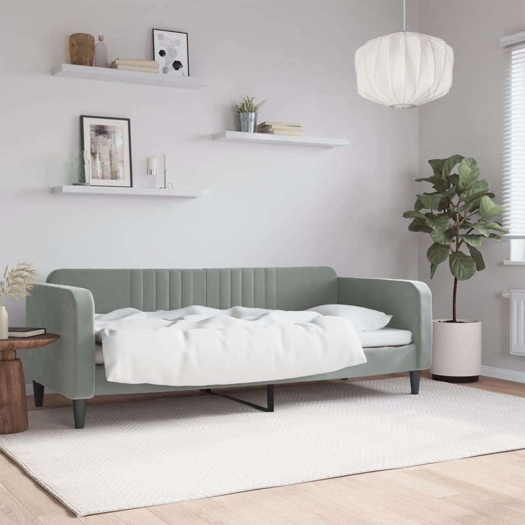 vidaXL Posteľný rám bledosivý 80x200 cm zamat