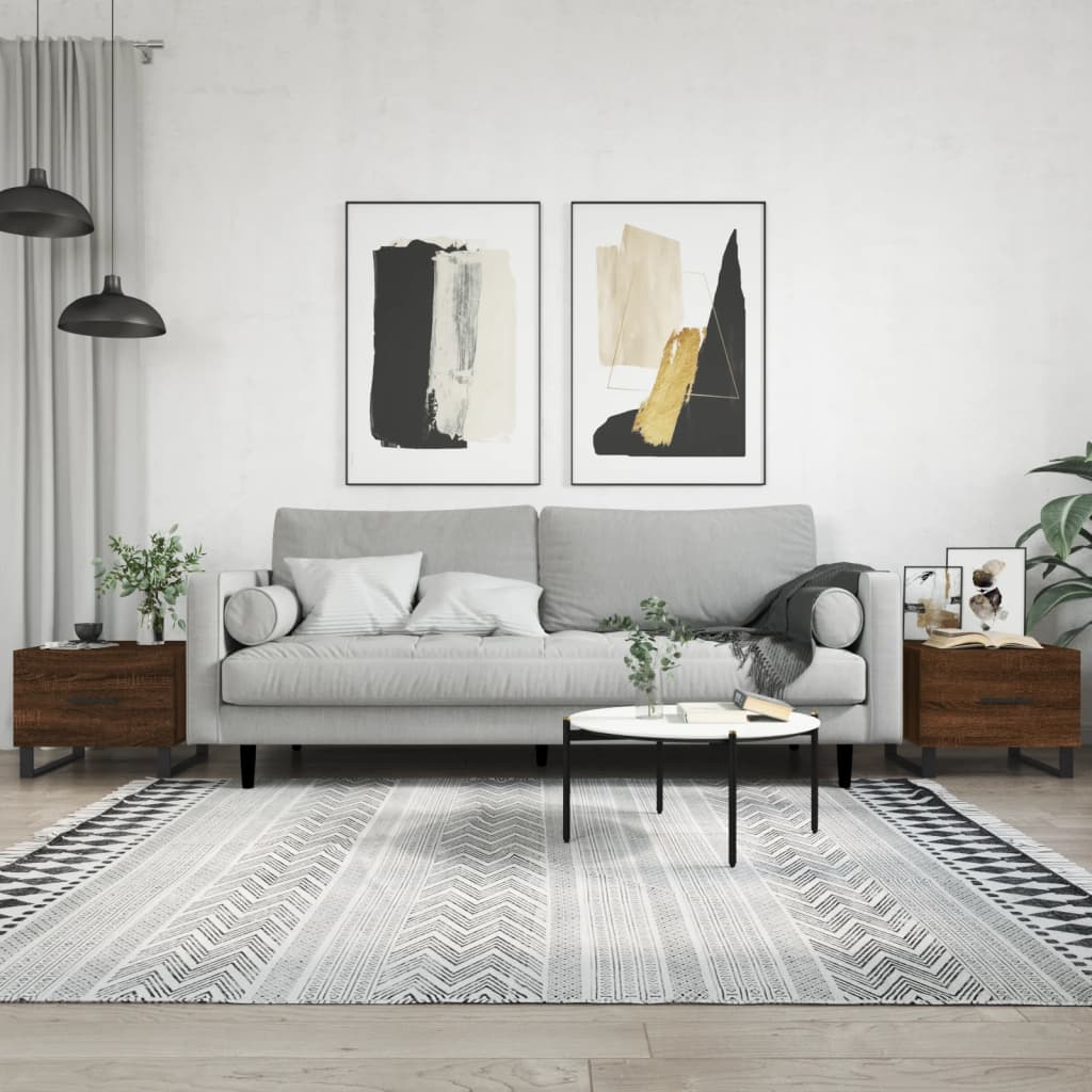 vidaXL Konferenčné stolíky 2 ks hnedý dub 50x50x40 cm kompozitné drevo