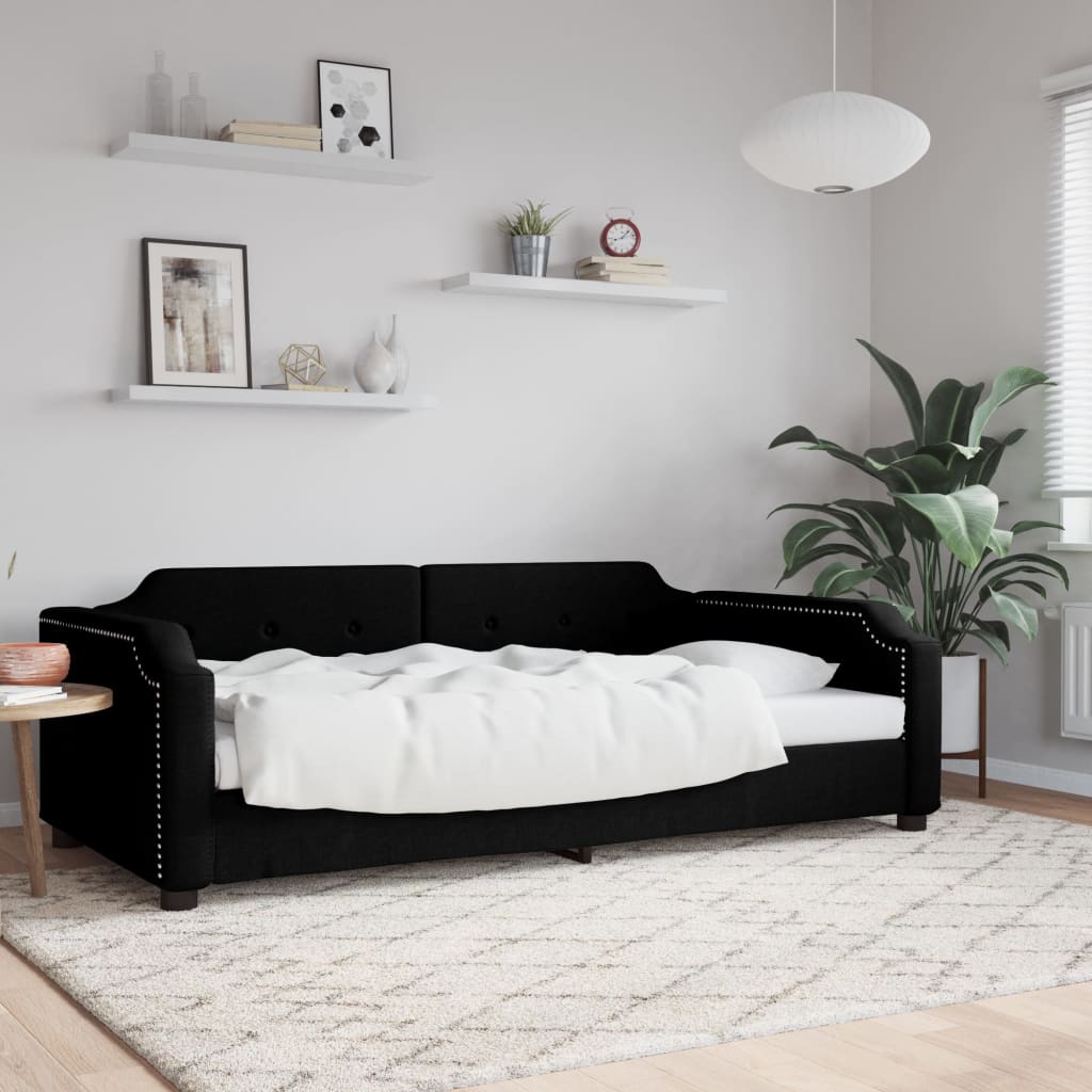 vidaXL Posteľný rám čierny 80x200 cm látka