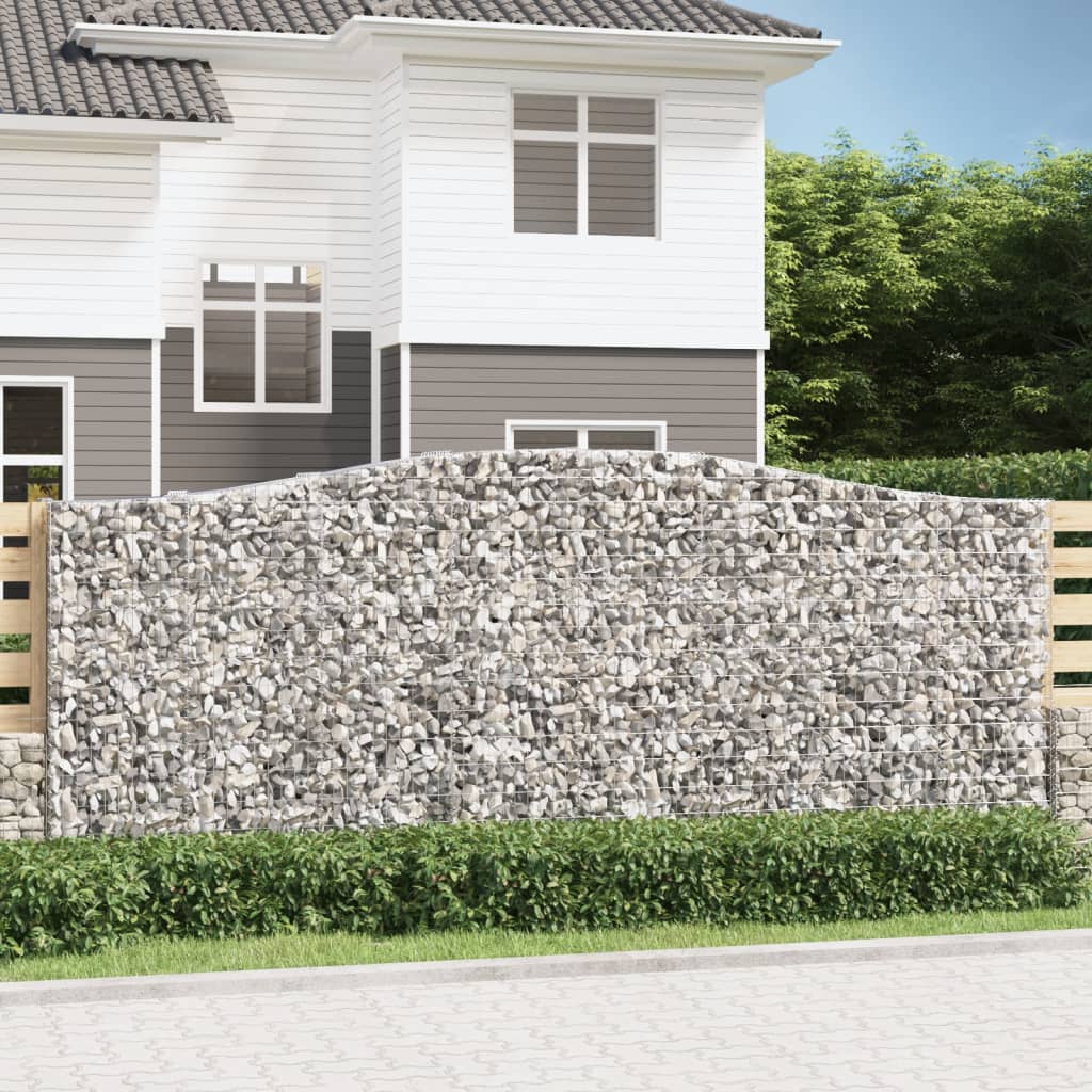 vidaXL Oblúkové gabiónové koše 9ks 400x50x160/180cm pozinkované železo