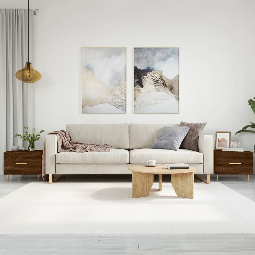 vidaXL Konferenčné stolíky 2 ks hnedý dub 50x50x40 cm kompozitné drevo