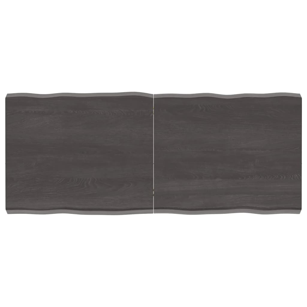 vidaXL Stolová doska tmavosivá 120x50x6 cm ošetrený dub živé hrany