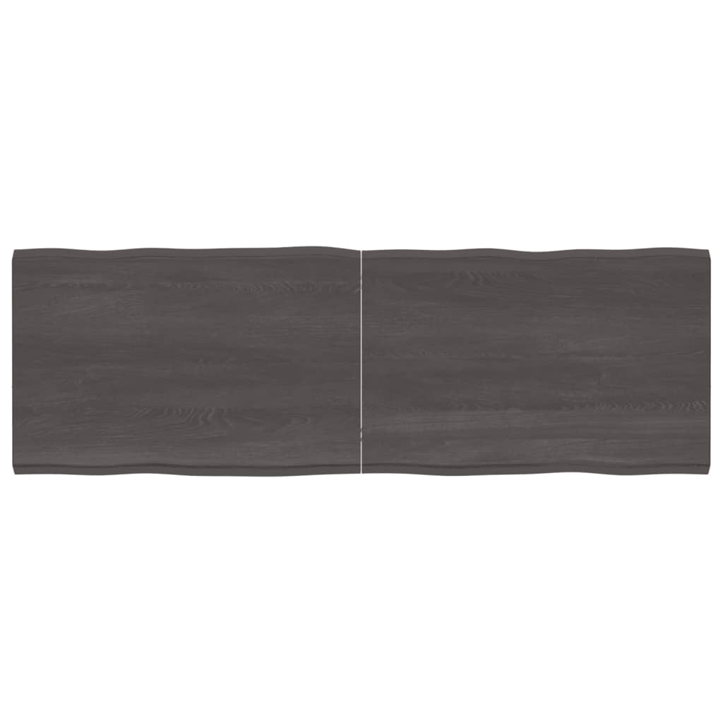 vidaXL Stolová doska tmavosivá 180x60x4 cm ošetrený dub živé hrany