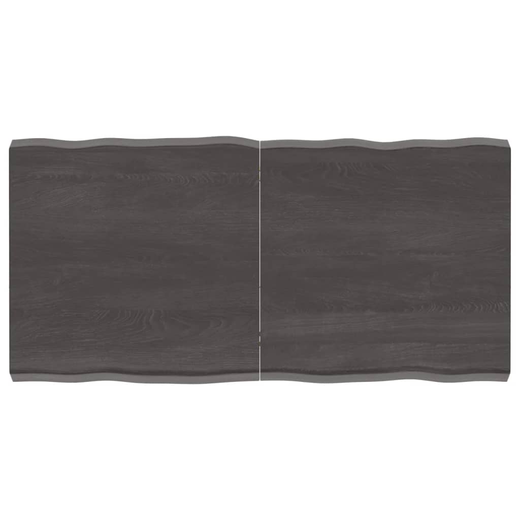 vidaXL Stolová doska tmavosivá 120x60x6 cm ošetrený dub živé hrany