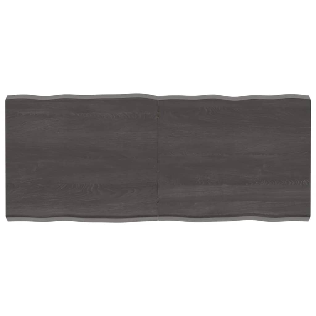 vidaXL Stolová doska tmavosivá 140x60x6 cm ošetrený dub živé hrany