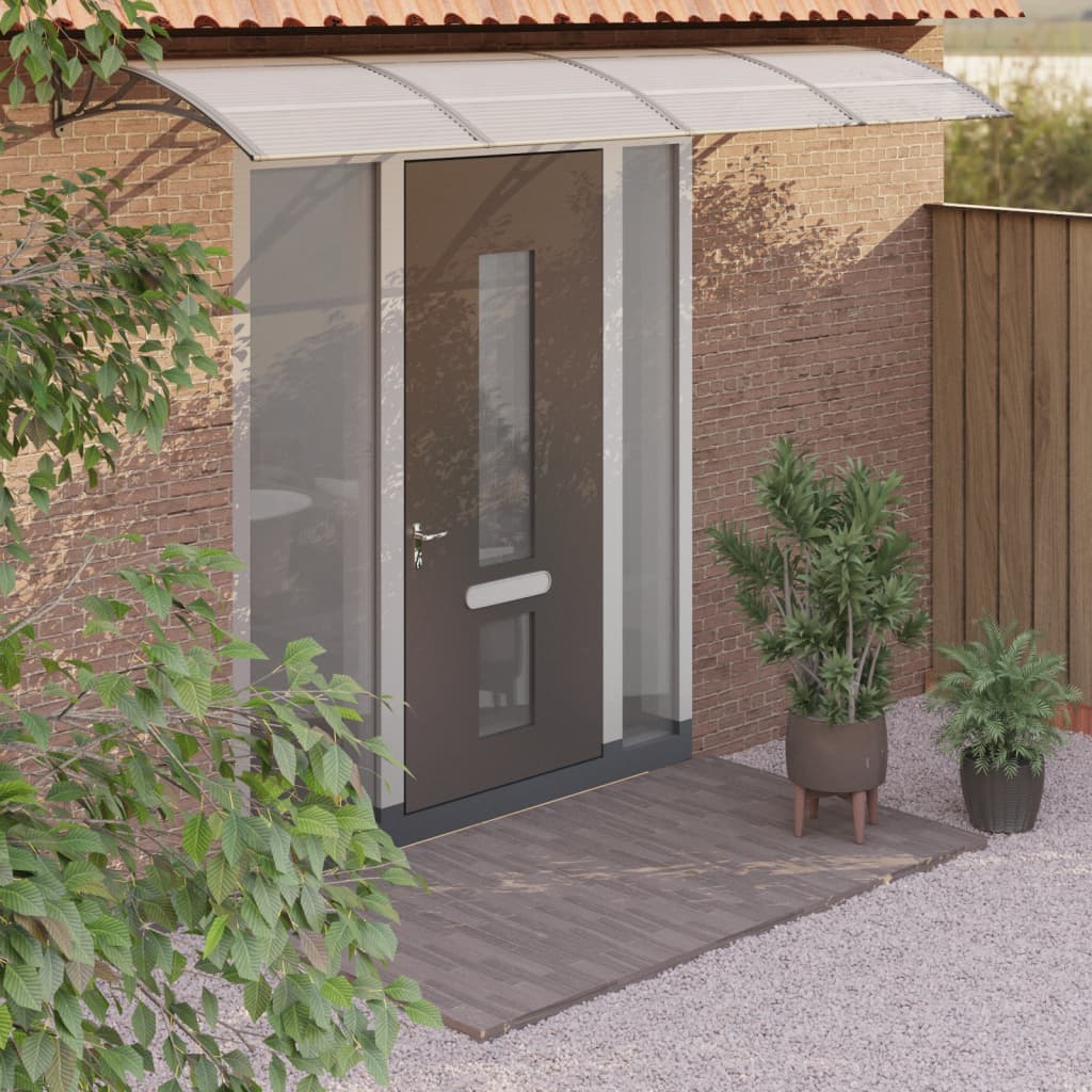 vidaXL Vchodová strieška sivá a priehľadná 400x80 cm polykarbonát