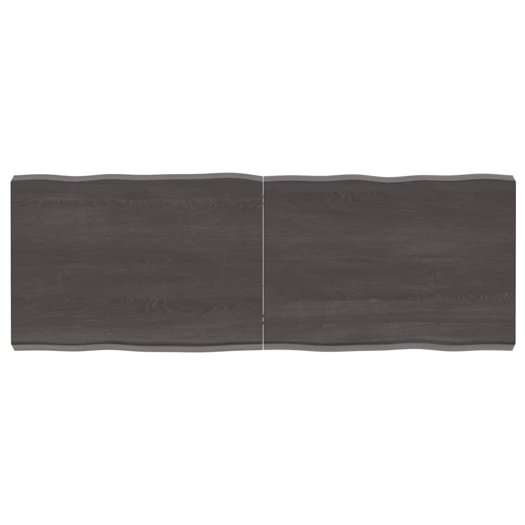 vidaXL Stolová doska tmavosivá 140x50x6 cm ošetrený dub živé hrany