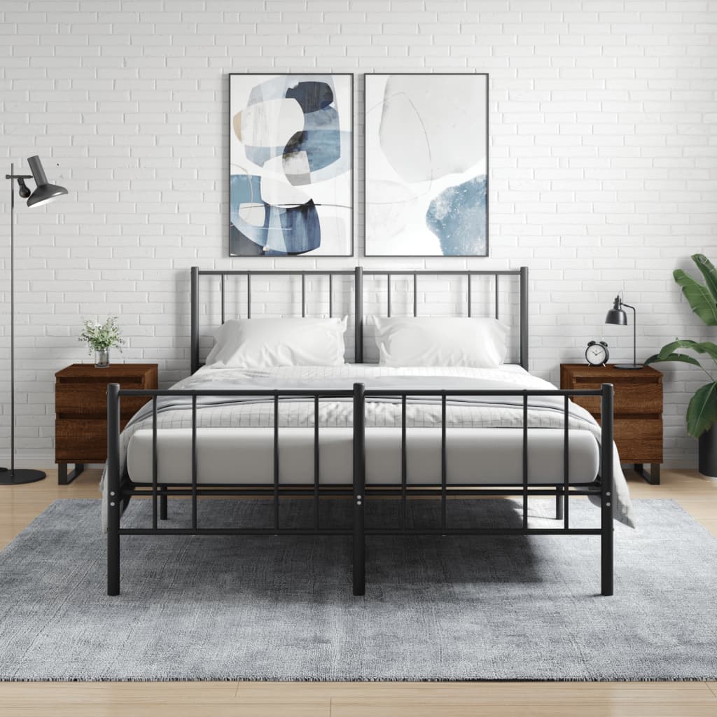 vidaXL Nočné stolíky 2 ks hnedý dub 40x35x50 cm kompozitné drevo