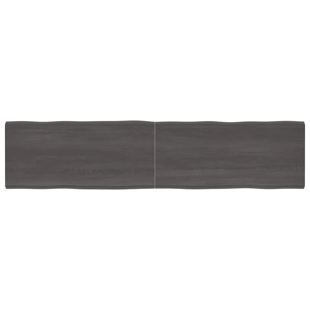 vidaXL Stolová doska tmavosivá 220x50x6 cm ošetrený dub živé hrany