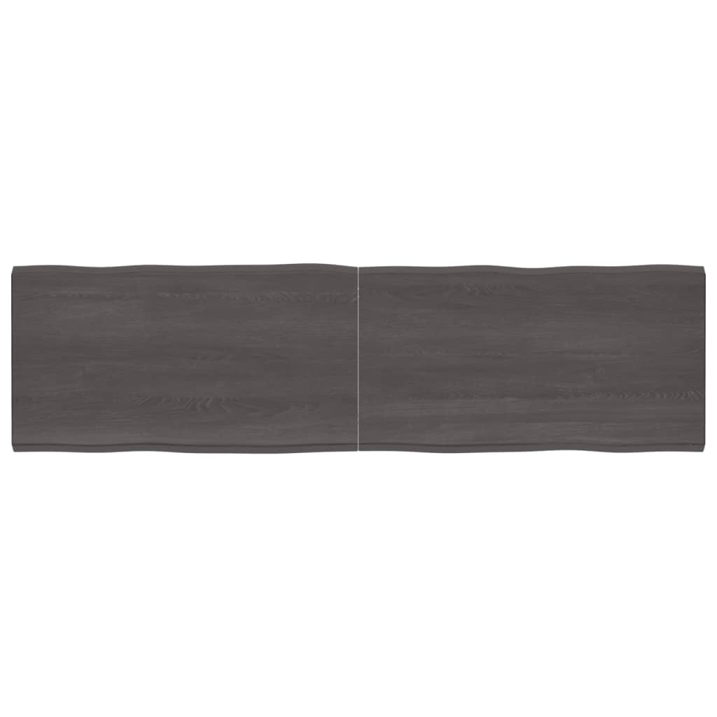 vidaXL Stolová doska tmavosivá 220x60x6 cm ošetrený dub živé hrany