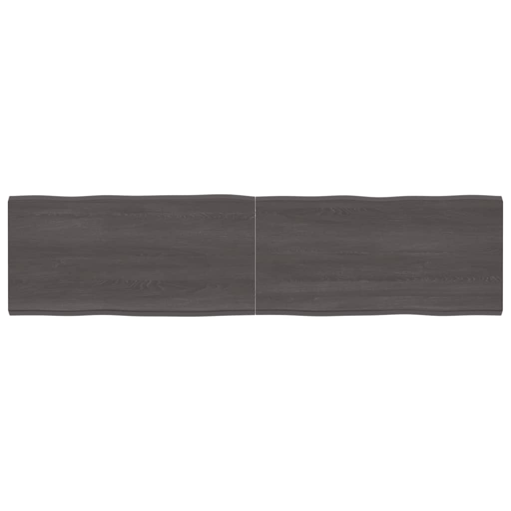 vidaXL Stolová doska tmavosivá 200x50x6 cm ošetrený dub živé hrany