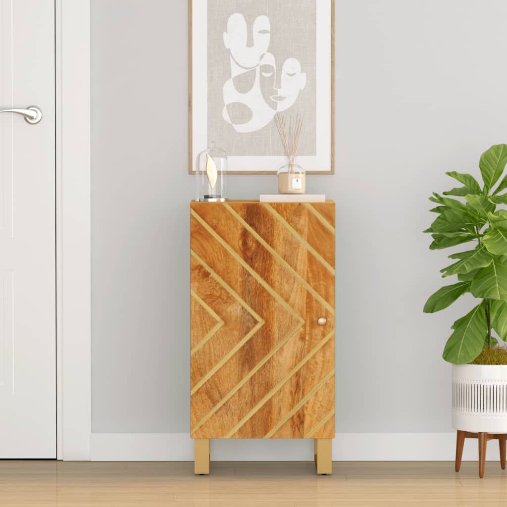 vidaXL Bočná skrinka hnedo-čierna 40x33,5x75 cm masívne mango