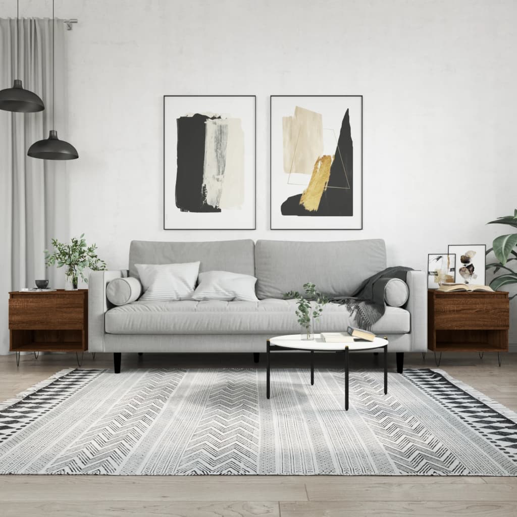 vidaXL Konferenčné stolíky 2 ks hnedý dub 50x46x50 cm kompozitné drevo