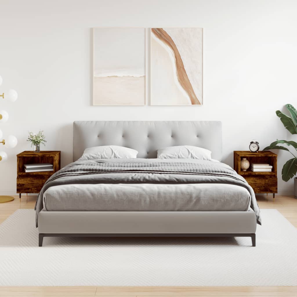 vidaXL Nočné stolíky 2 ks dymový dub 40x35x50 cm kompozitné drevo