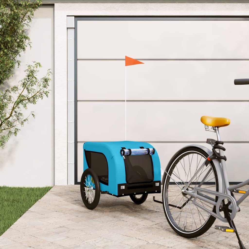 vidaXL Príves na bicykel pre psa modro čierny látka oxford a železo