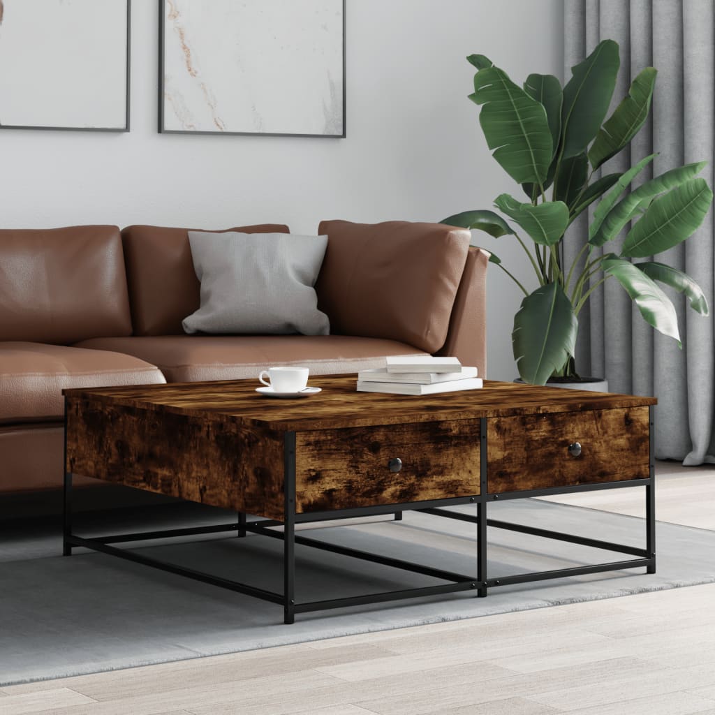 vidaXL Konferenčný stolík dymový dub 100x99x40 cm kompozitné drevo
