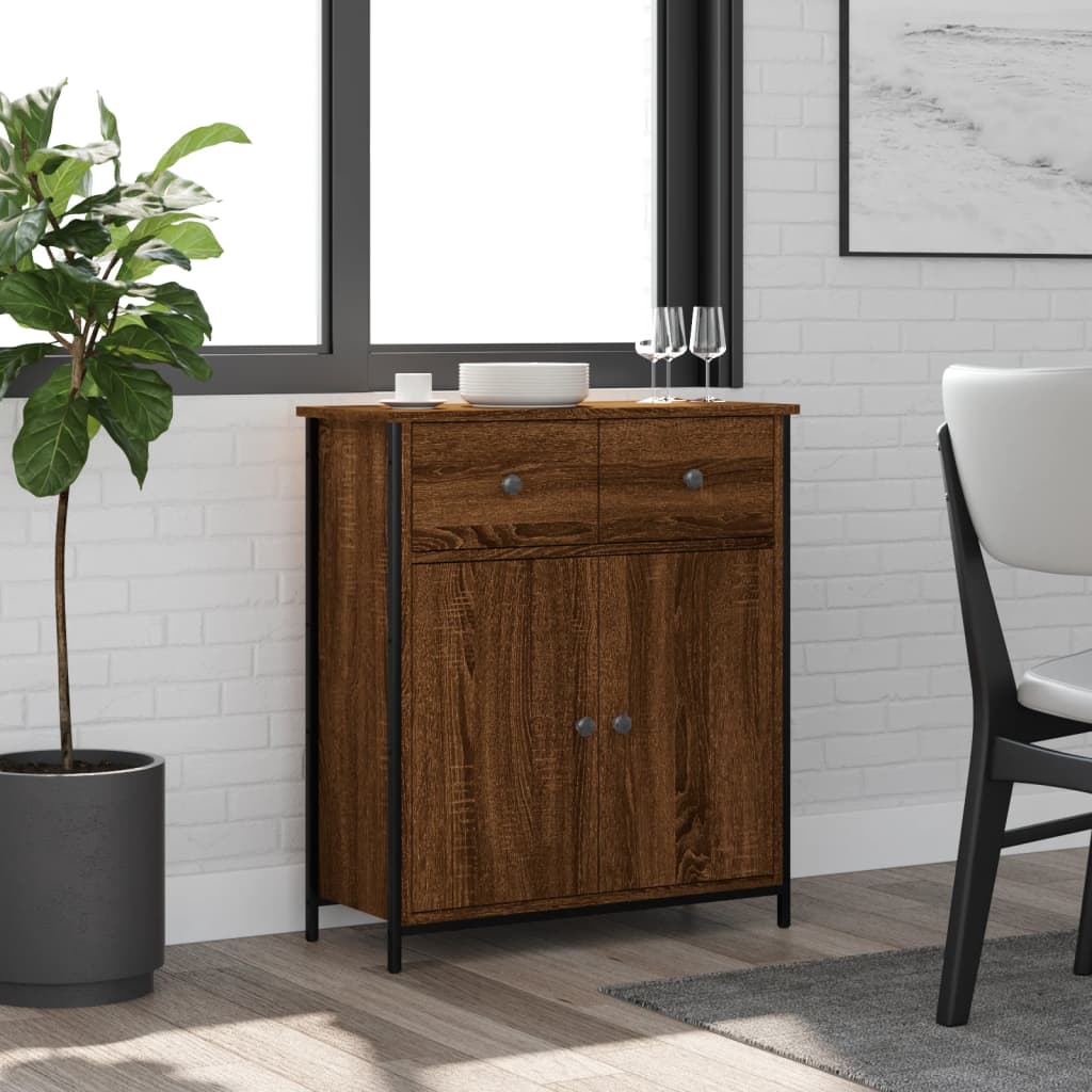 vidaXL Komoda hnedý dub 70x30x80 cm kompozitné drevo