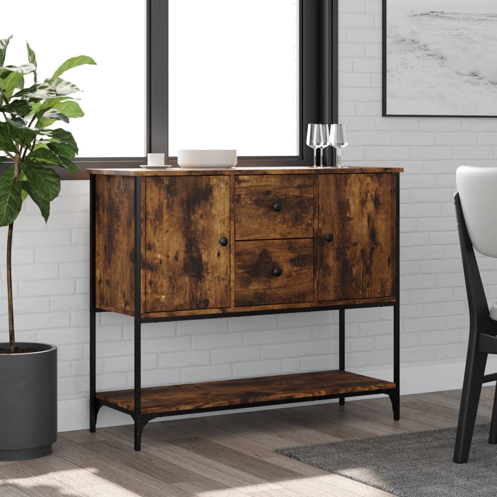 vidaXL Komoda dymový dub 100x36x85 cm kompozitné drevo