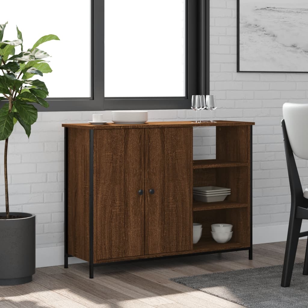 vidaXL Komoda hnedý dub 100x33x75 cm kompozitné drevo