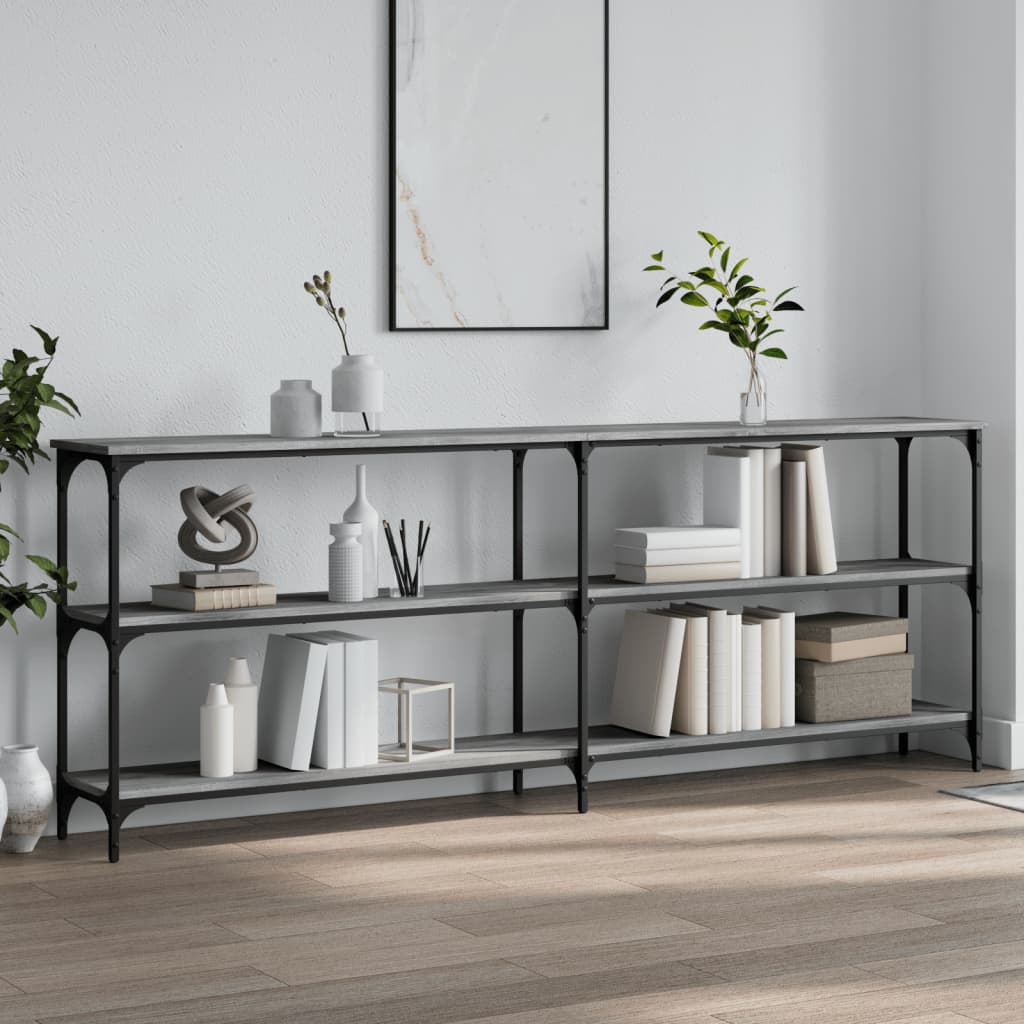 vidaXL Konzolový stolík sivý sonoma 200x29x75 cm kompozitné drevo