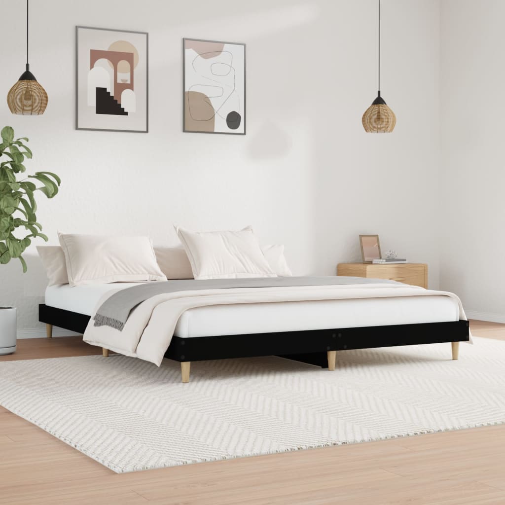 vidaXL Posteľný rám čierny 150x200 cm kompozitné drevo