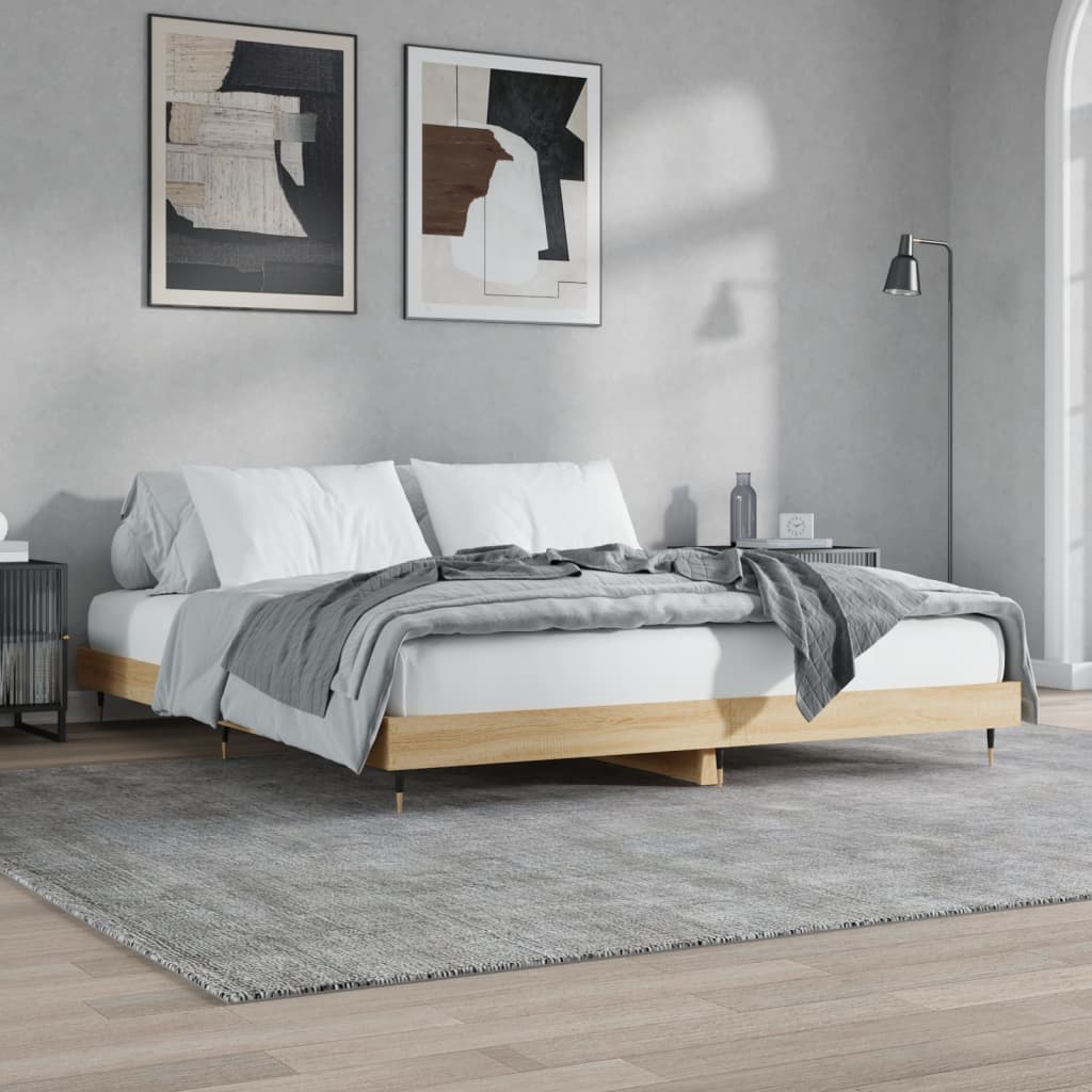 vidaXL Posteľný rám dub sonoma 180x200 cm kompozitné drevo