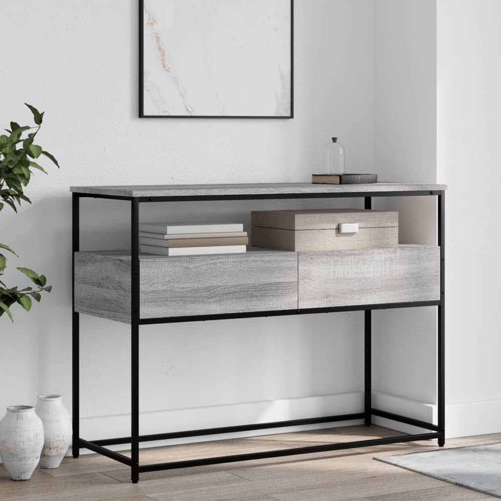 vidaXL Konzolový stolík sivý sonoma 100x40x75 cm kompozitné drevo