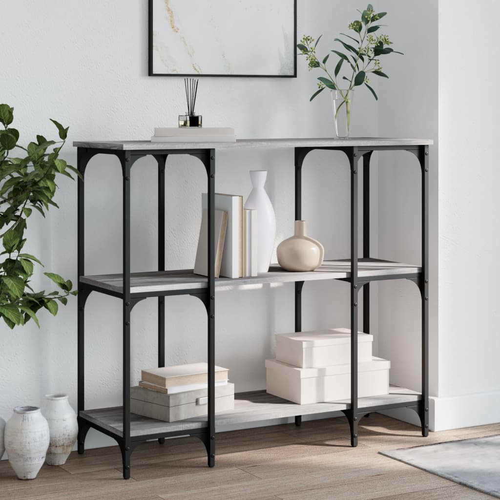 vidaXL Konzolový stolík sivý sonoma 102x35x90 cm kompozitné drevo