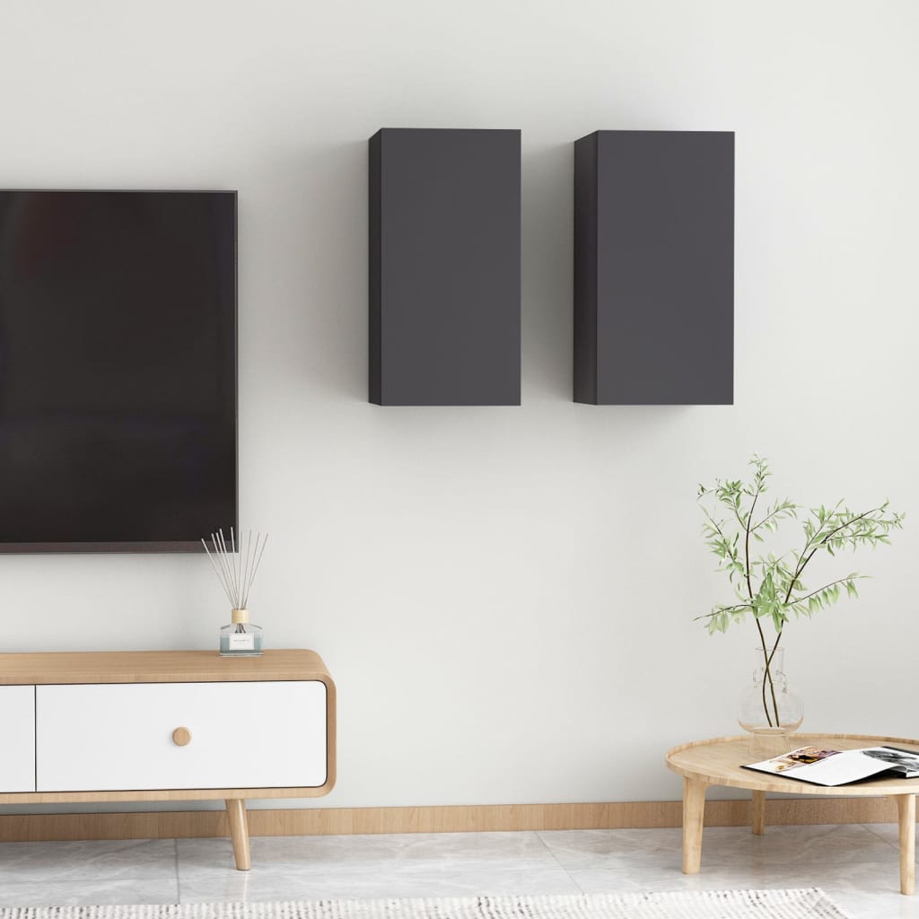 vidaXL TV skrinky 2 ks, sivé 30,5x30x60 cm, kompozitné drevo