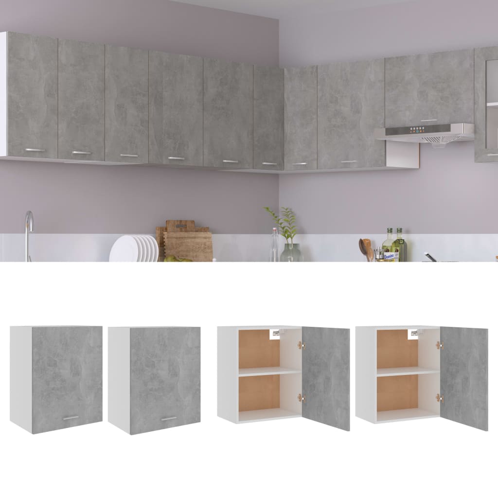 vidaXL Závesné skrinky 2 ks, betónové 50x31x60 cm, kompozitné drevo
