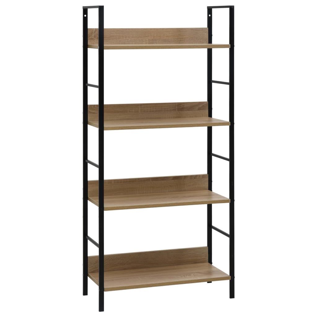 vidaXL Knižnica so 4 policami dubová farba 60x27,6x124,5 cm drevotrieska