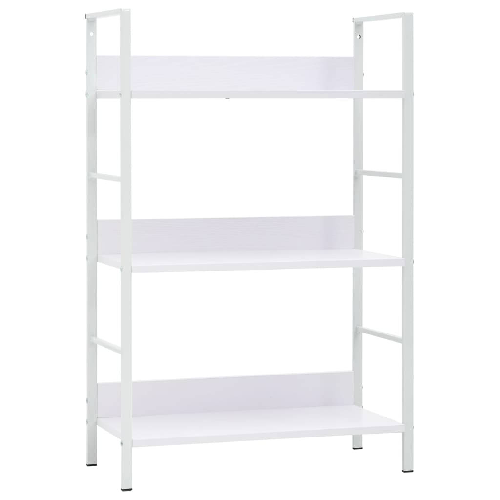 vidaXL Knižnica s 3 policami biela 60x27,6x90,5 cm drevotrieska