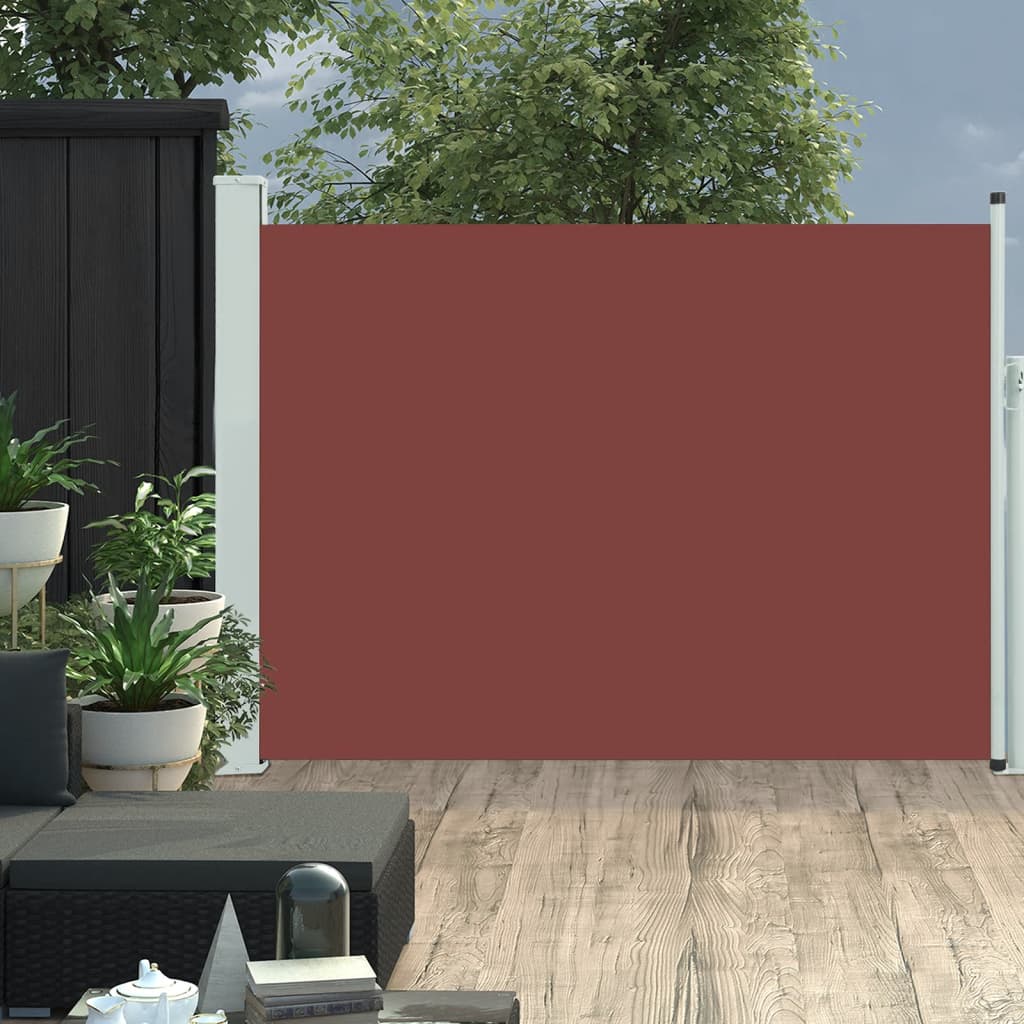 vidaXL Zaťahovacia bočná markíza na terasu 100x500 cm, hnedá