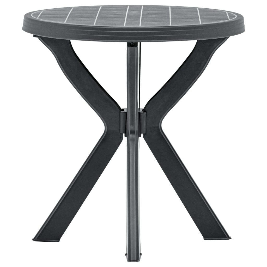 vidaXL Bistro stolík antracitový Ø70 cm plastový