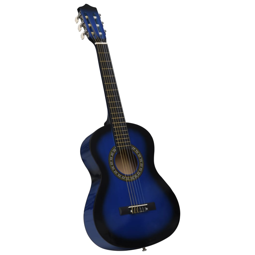vidaXL Klasická gitara pre začiatočníkov a deti modrá 1/2 34