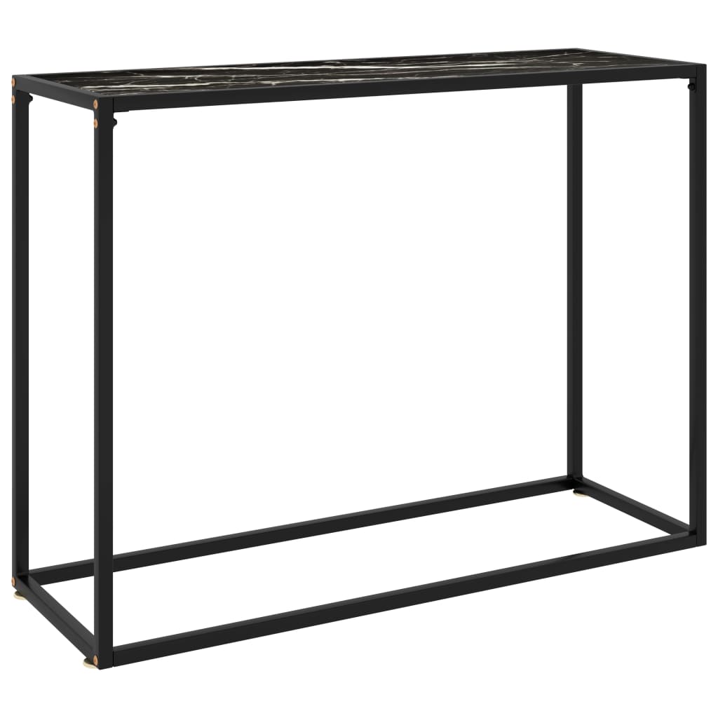 vidaXL Konzolový stolík čierny 100x35x75 cm tvrdené sklo