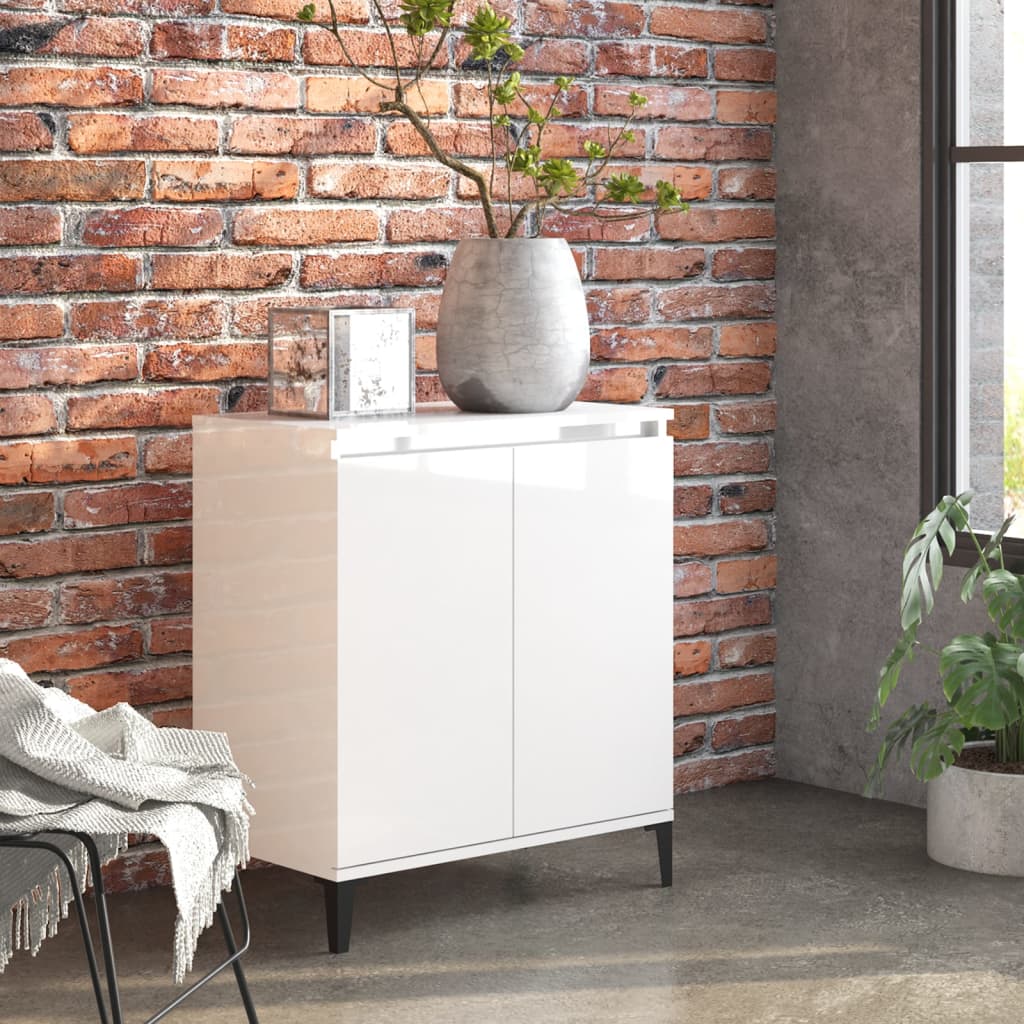 vidaXL Komoda, lesklá biela 60x35x70 cm, kompozitné drevo