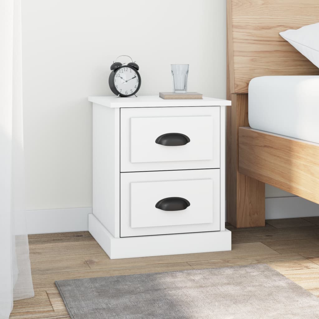 vidaXL Nočné stolíky 2 ks biele 39x39x47,5 cm spracované drevo