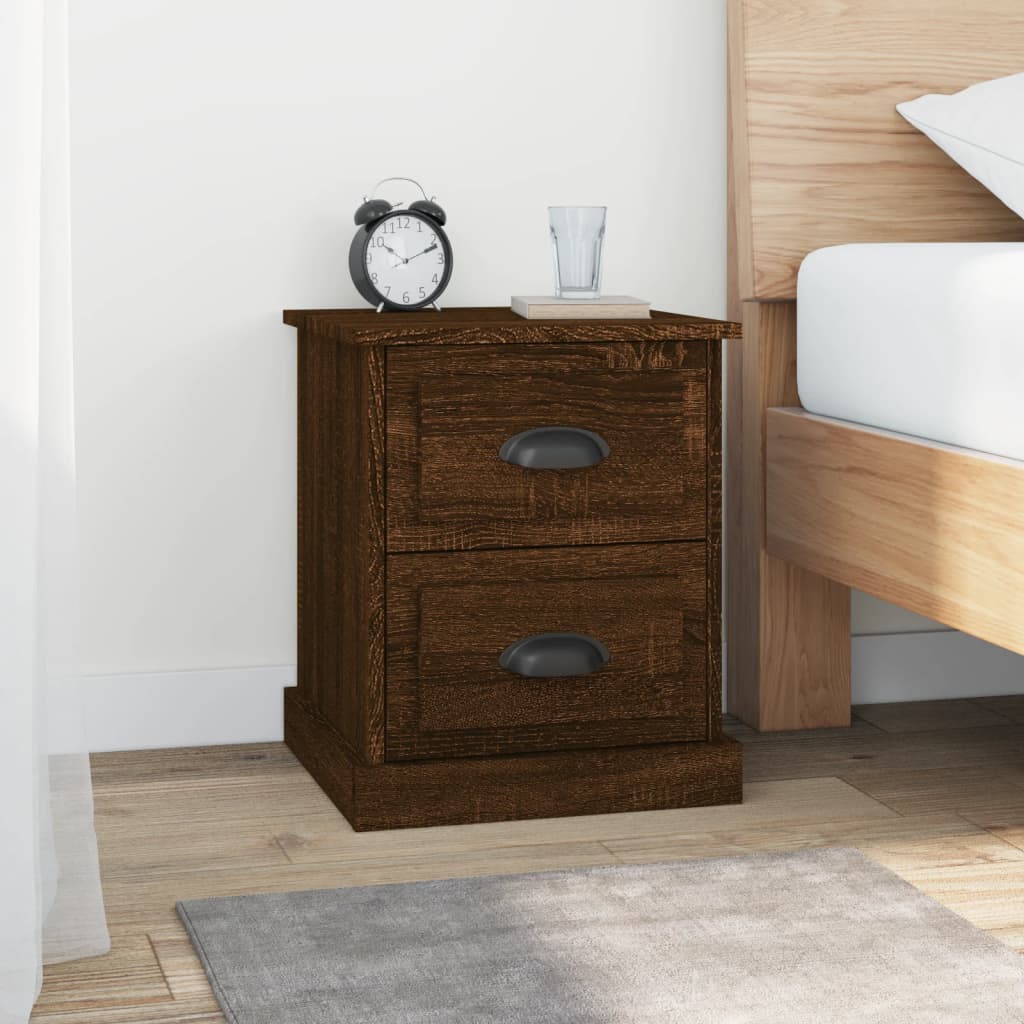 vidaXL Nočné stolíky 2 ks hnedý dub 39x39x47,5 cm kompozitné drevo