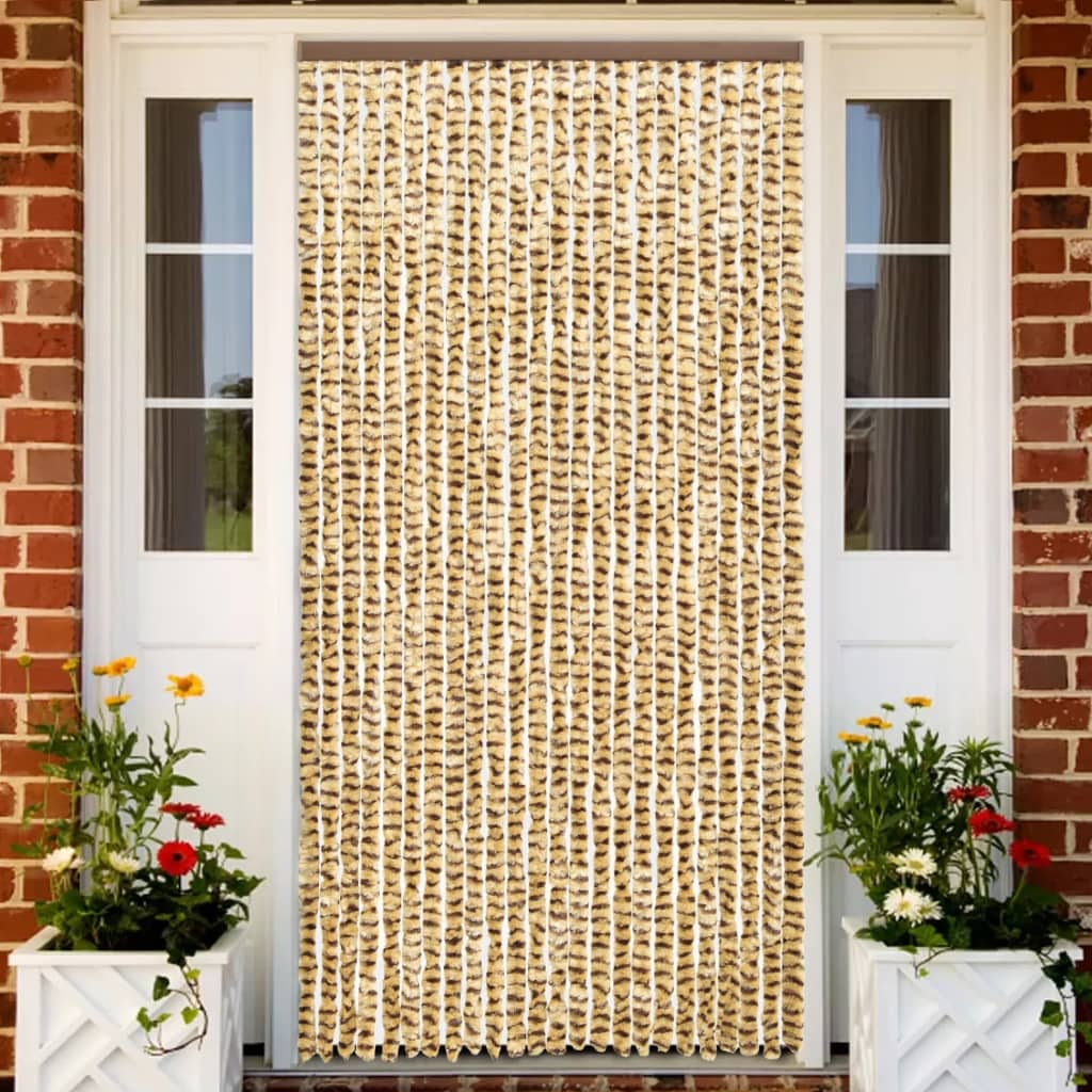 vidaXL Záves proti hmyzu, béžový a hnedý 100x220 cm, ženilka