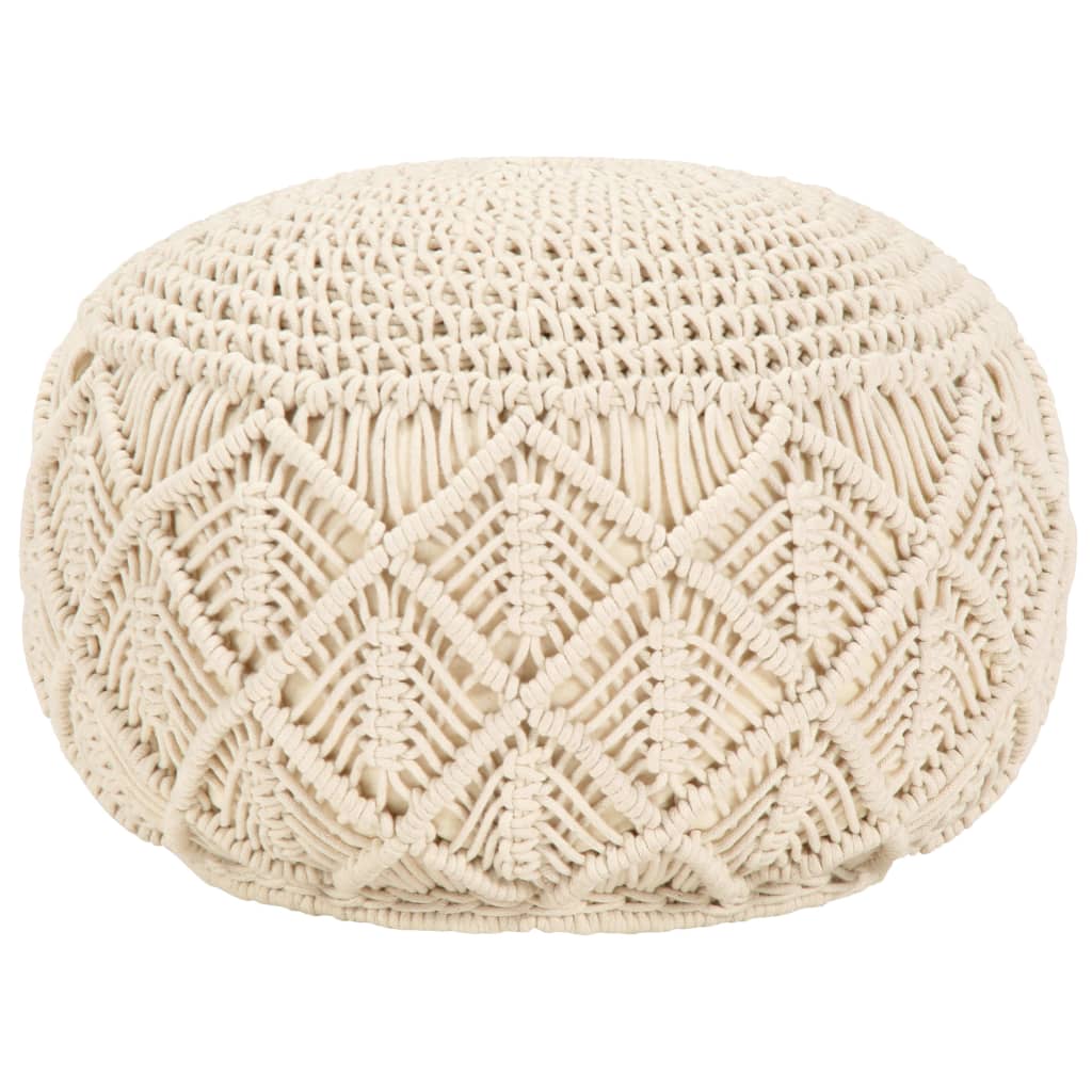 vidaXL Ručne vyrobená taburetka macrame 45x30 cm, bavlna