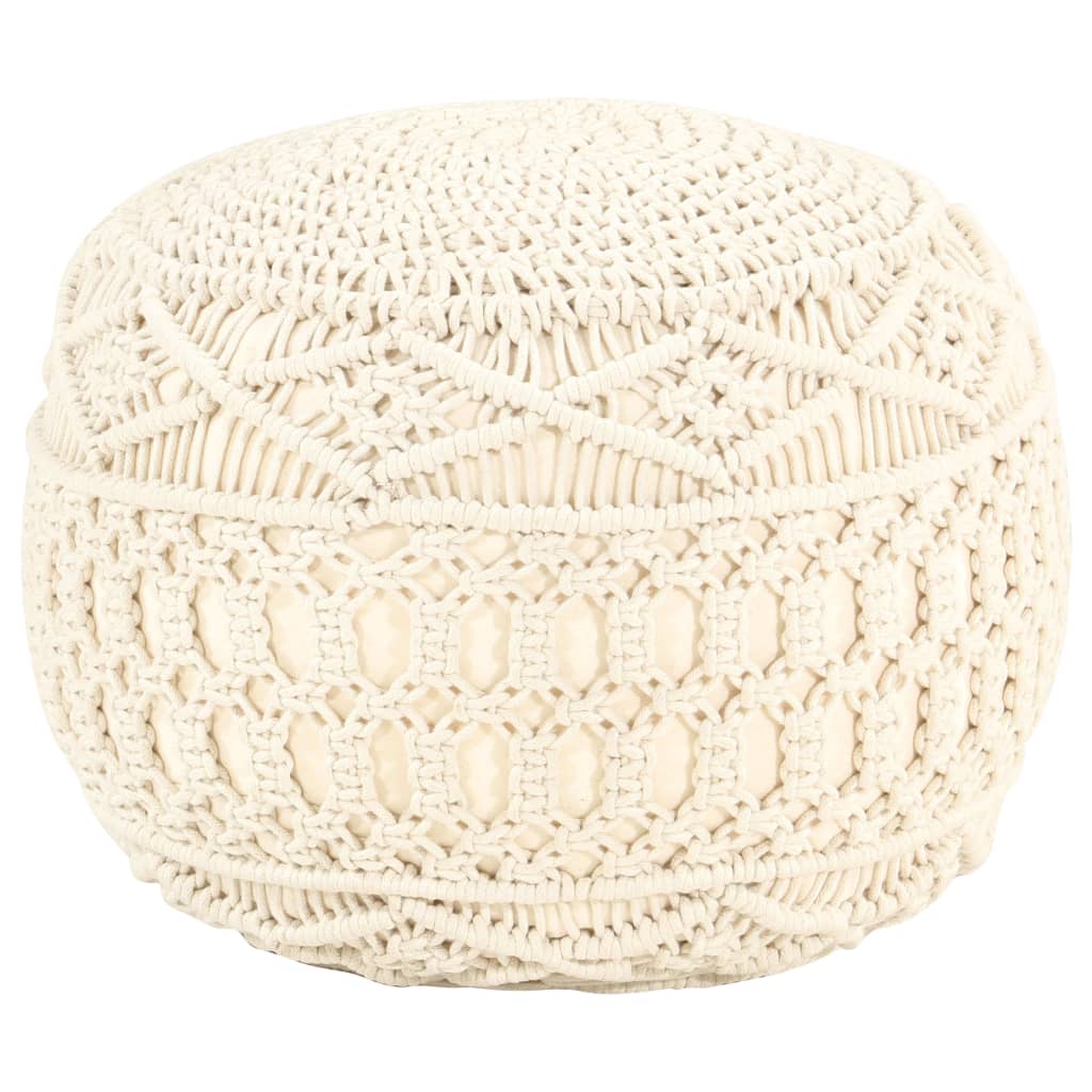 vidaXL Ručne vyrobená taburetka macrame 45x30 cm, bavlna