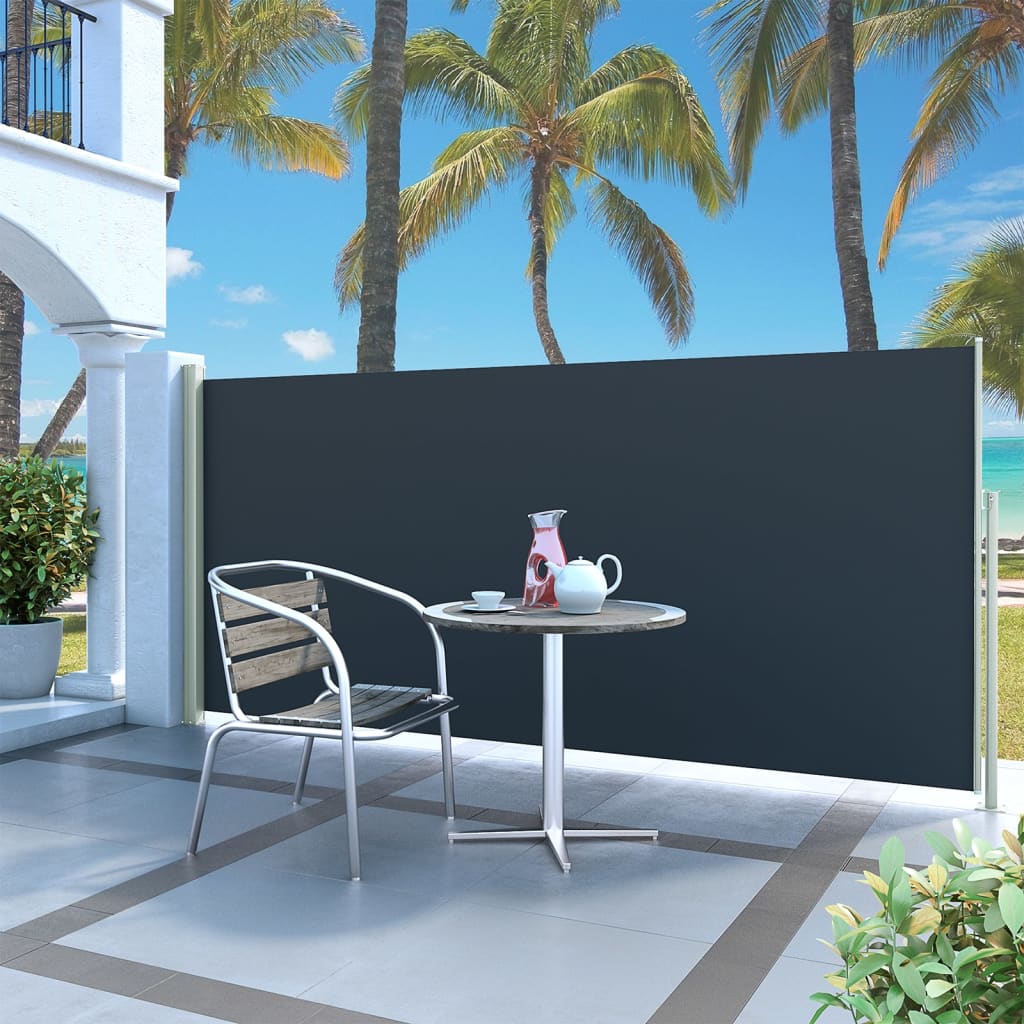 vidaXL Zaťahovacia bočná markíza čierna 140 x 300 cm