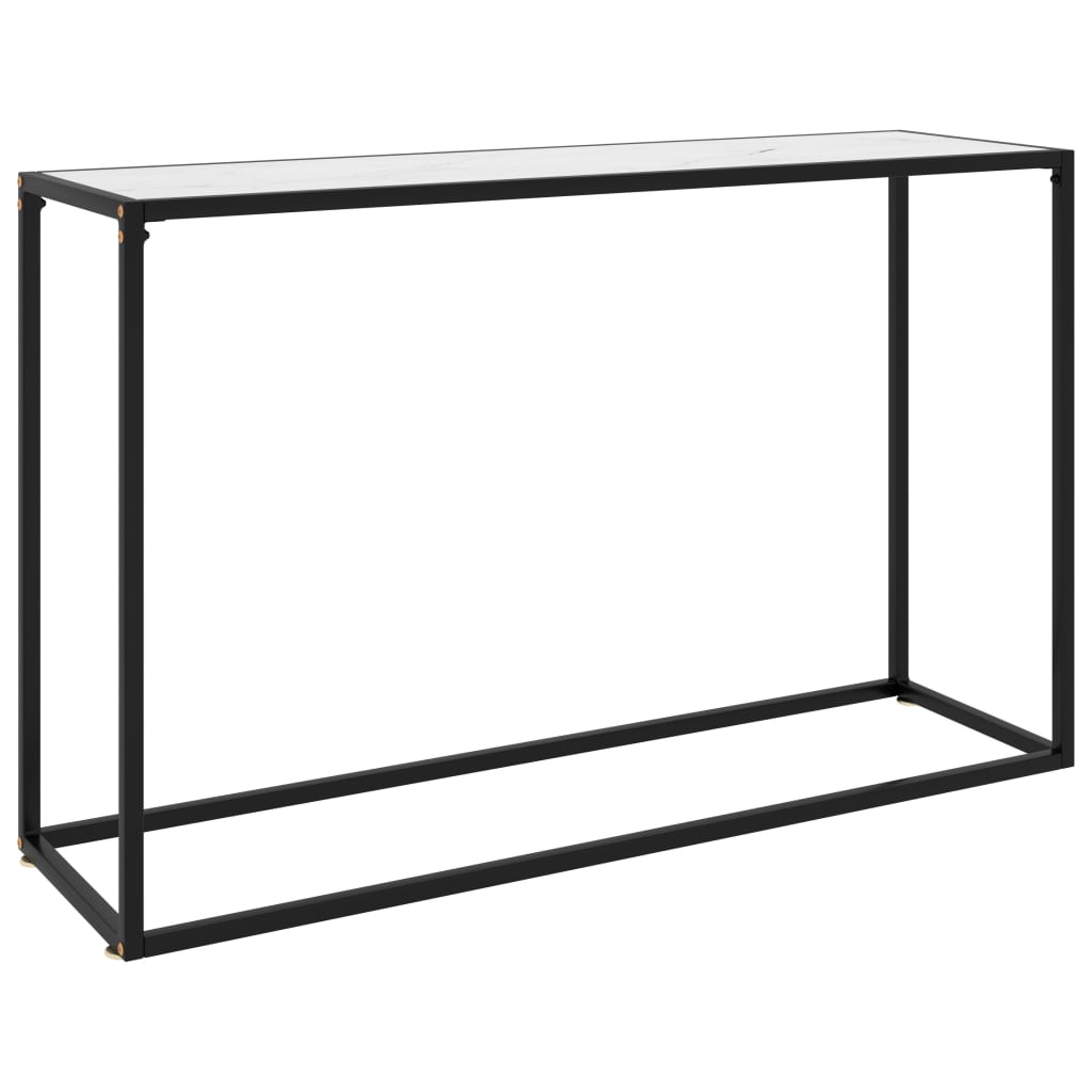 vidaXL Konzolový stolík biely 120x35x75 cm tvrdené sklo