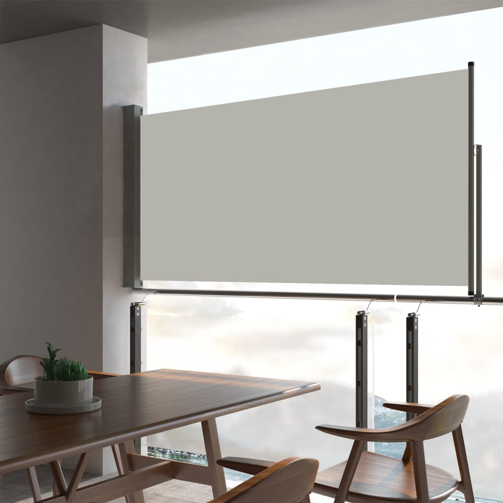 vidaXL Zaťahovacia bočná markíza na terasu 80x300 cm, krémová