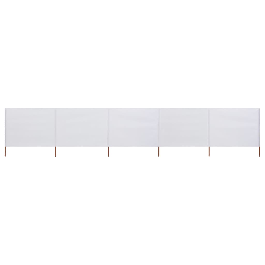 vidaXL 5-panelová zábrana proti vetru látková 600x120 cm piesková a biela