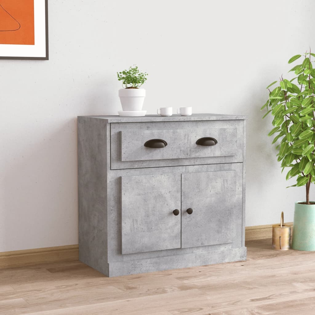 vidaXL Komoda betónovo sivá 70x35,5x67,5 cm spracované drevo